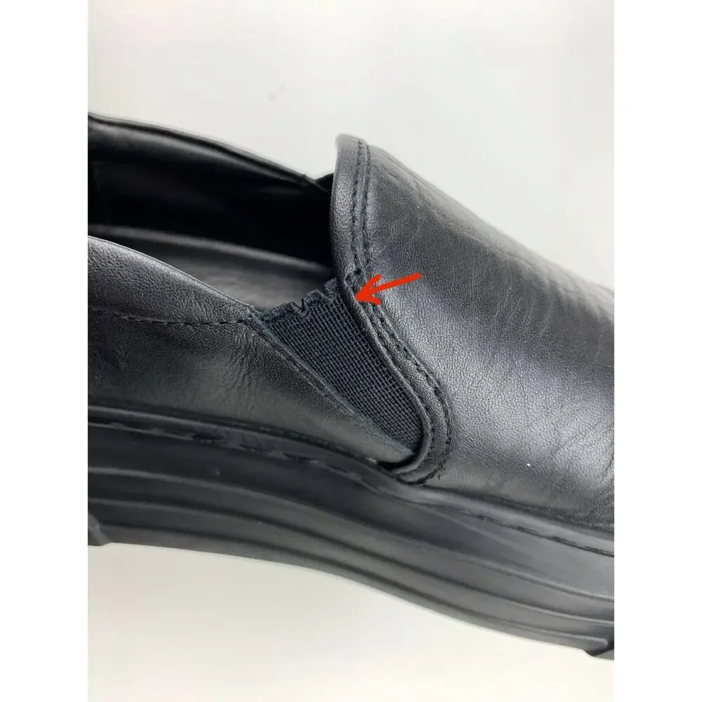 J Slides NYC Platform Loafers Slip On Black Leather Casual Sneakers Women's 10